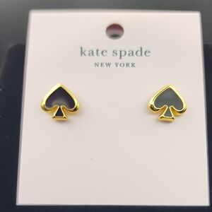 NWT Kate‎ Spade Gold and Black Spade Earrings